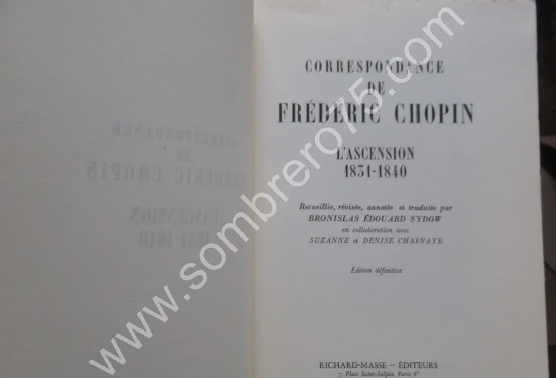 Frédéric CHOPIN. Correspondance de 1810-1849- 3 Tomes.  - Image 5