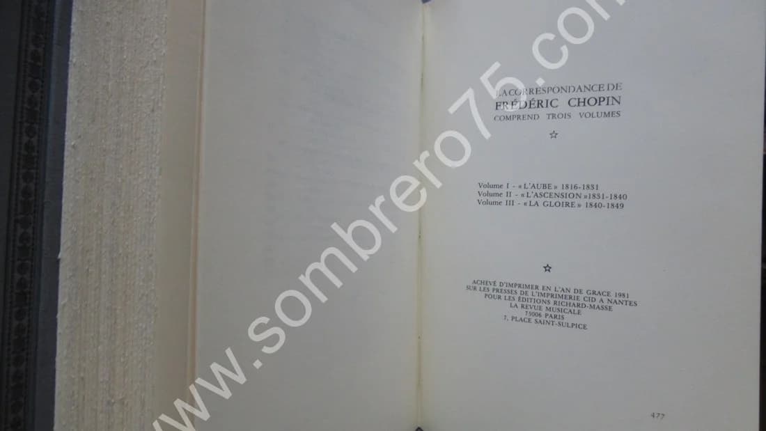 Frédéric CHOPIN. Correspondance de 1810-1849- 3 Tomes.  - Image 7
