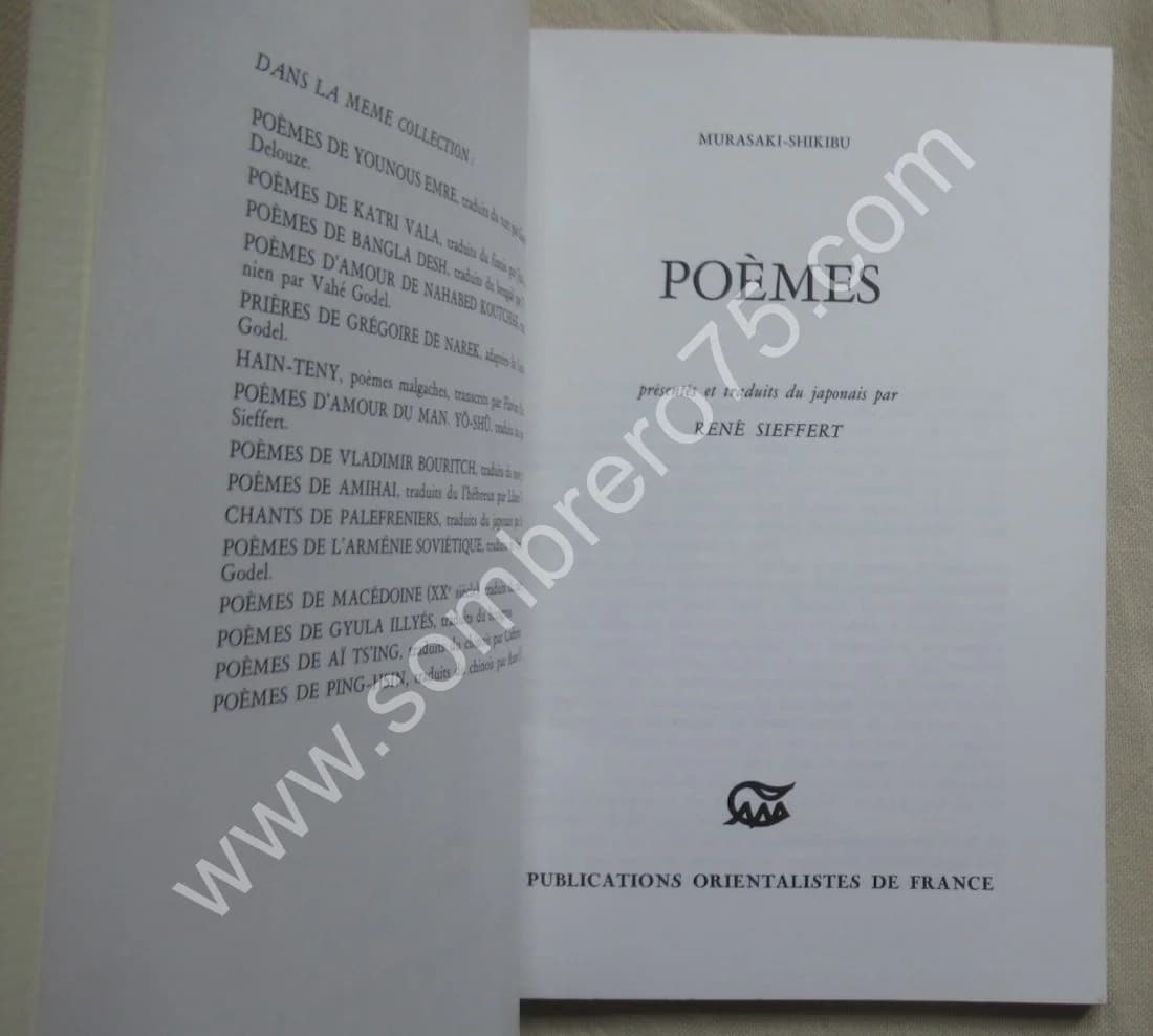 Poèmes. Murasaki-Shikibu. Trad. René SIEFFERT - Image 3