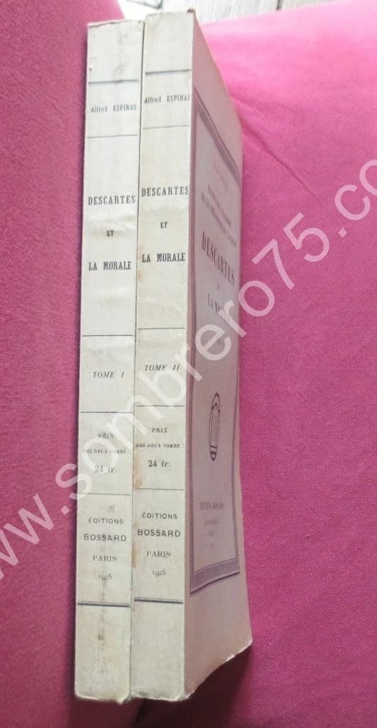 Descartes et la Morale - 2 Tomes. Alfred ESPINAS - Image 2
