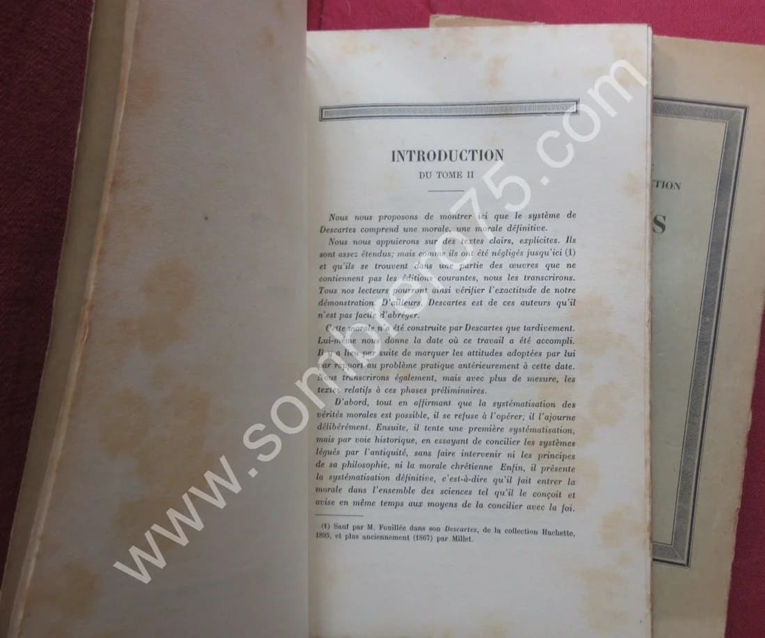Descartes et la Morale - 2 Tomes. Alfred ESPINAS - Image 4