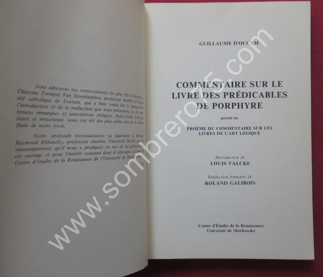 Commentaire sur le livre des Prédicables de Porphyre. Guillaume d'OCCAM - Image 3