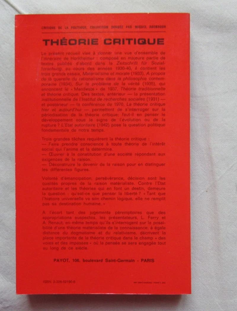 Max HORKHEIMER. Théorie Critique - Image 5