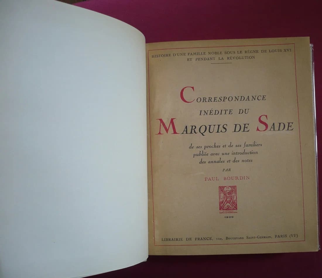 Correspondance Inédite du Marquis de Sade de ses Proches et de ses Familiers - Image 2