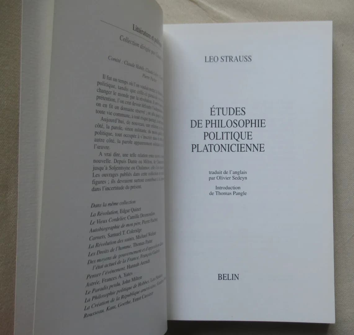 Etudes de Philosophie Politique Platonicienne. Léo STRAUSS - Image 3