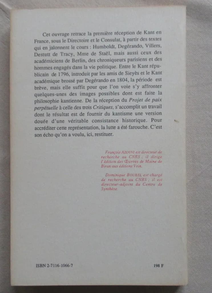 De Königsberg à Paris. Réception de Kant en France (1788-1804) - Image 6