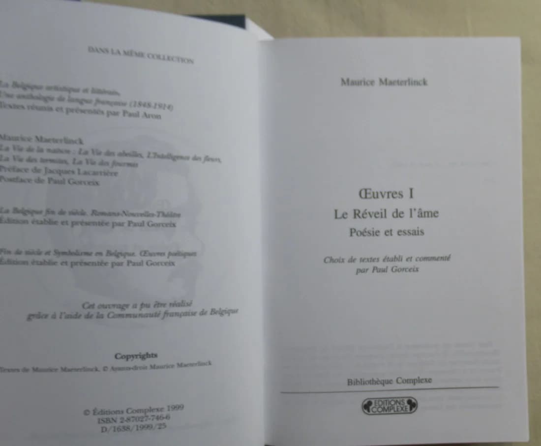 Maurice MAETERLINCK. Oeuvres - 3 Tomes - Image 2