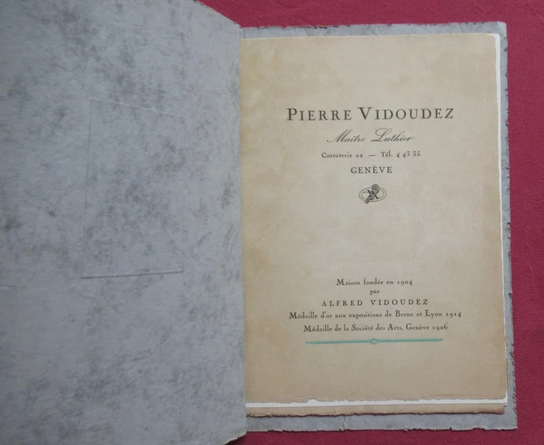 VIDOUDEZ. Luthier du Conservatoire de Musique - Genève - Image 2