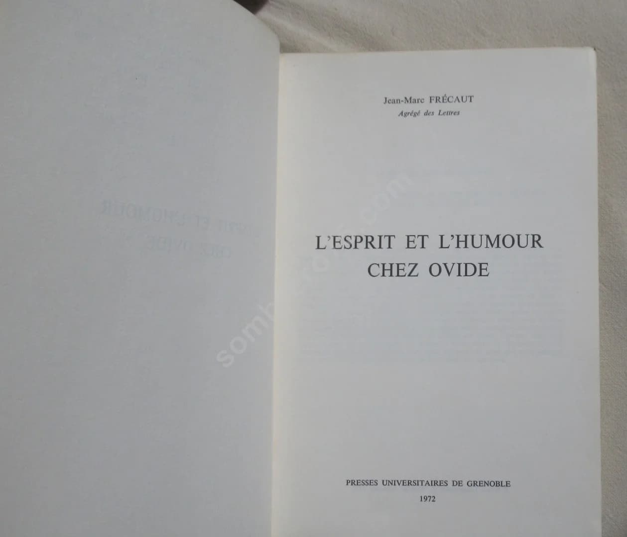 L'Esprit et l'Humour chez Ovide. J. M. FRECAUT Envoi - Image 3