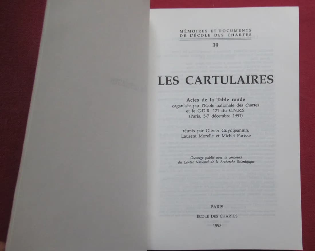 Les Cartulaires. Actes de la Table Ronde Paris 5-7 décembre 1991 - Image 3