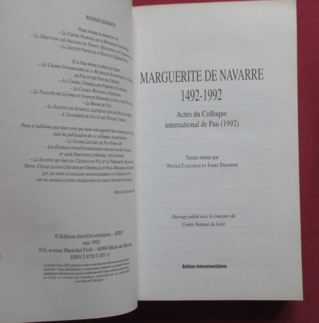 Cazauran Nicole & Dauphiné James. Marguerite de Navarre 1492-1992 - Image 3