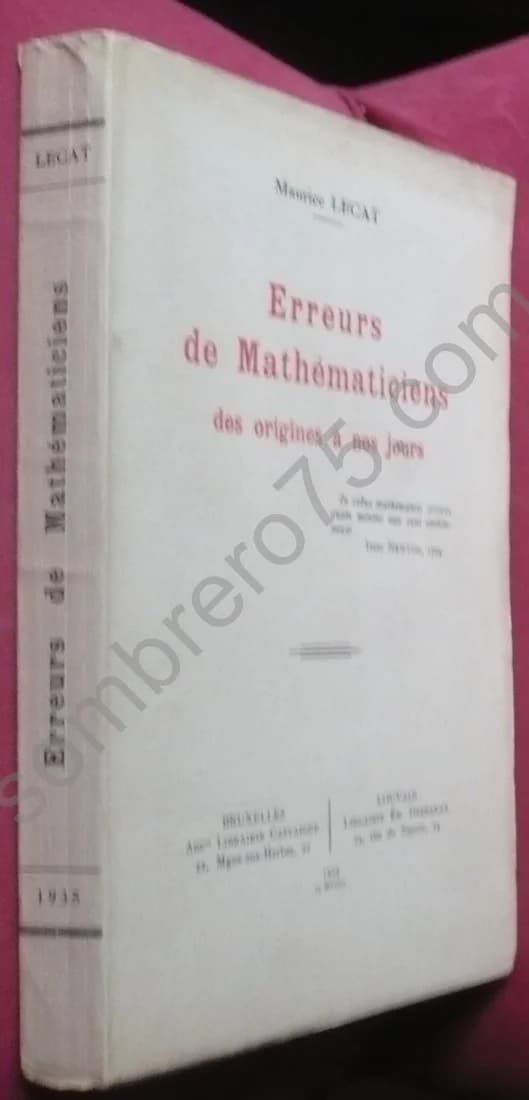 Erreurs de Mathématiciens des Origines à nos jours - Image 2