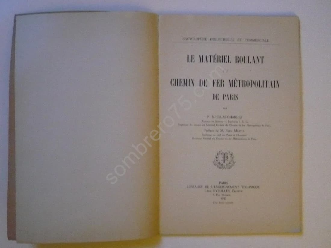Le Matériel roulant du Chemin de Fer Métropolitain de Paris. Nicolas-Charles P - Image 3