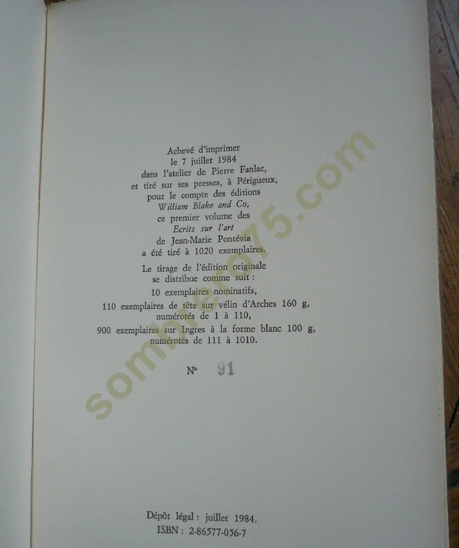 Ecrits sur l'Art et Pensées Détachées. La Peinture, Masque et Miroir. 3 Volumes. E.O. PONTEVIA - Image 3