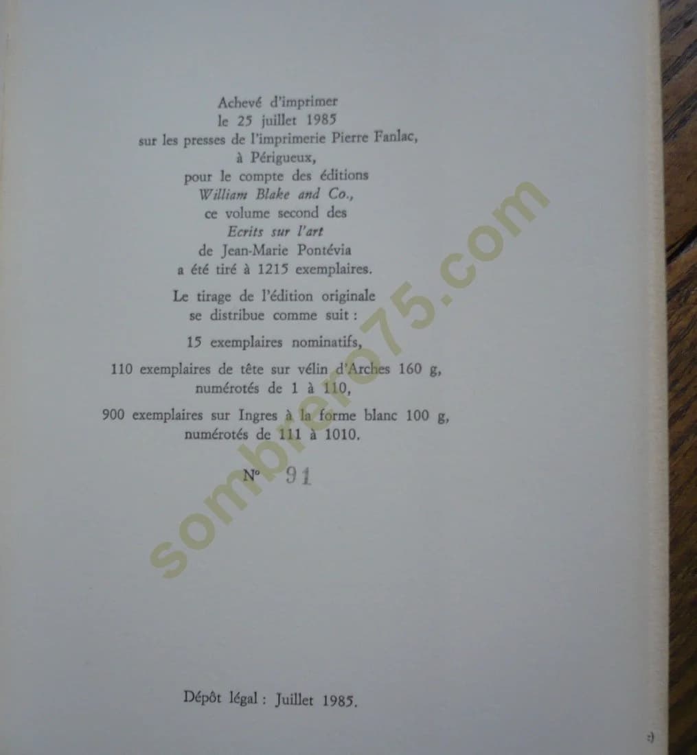 Ecrits sur l'Art et Pensées Détachées. La Peinture, Masque et Miroir. 3 Volumes. E.O. PONTEVIA - Image 4
