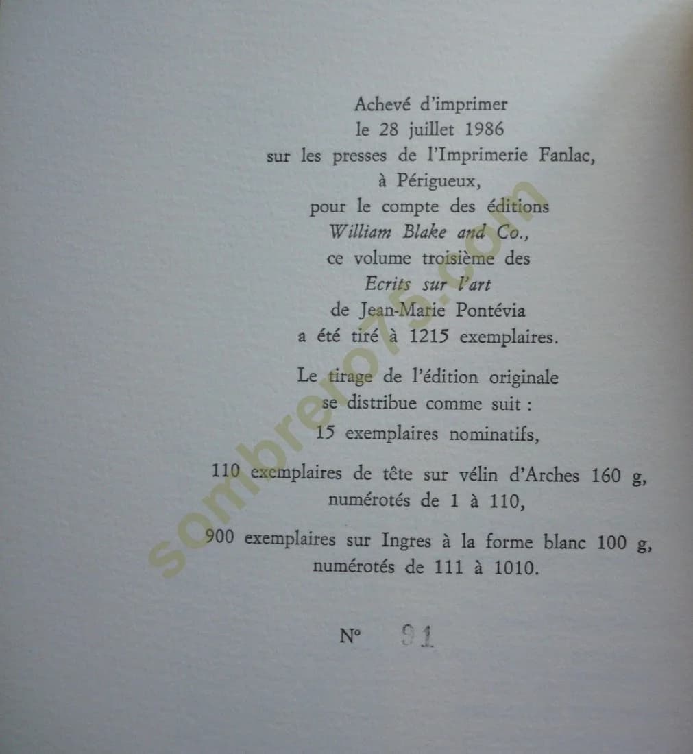 Ecrits sur l'Art et Pensées Détachées. La Peinture, Masque et Miroir. 3 Volumes. E.O. PONTEVIA - Image 5