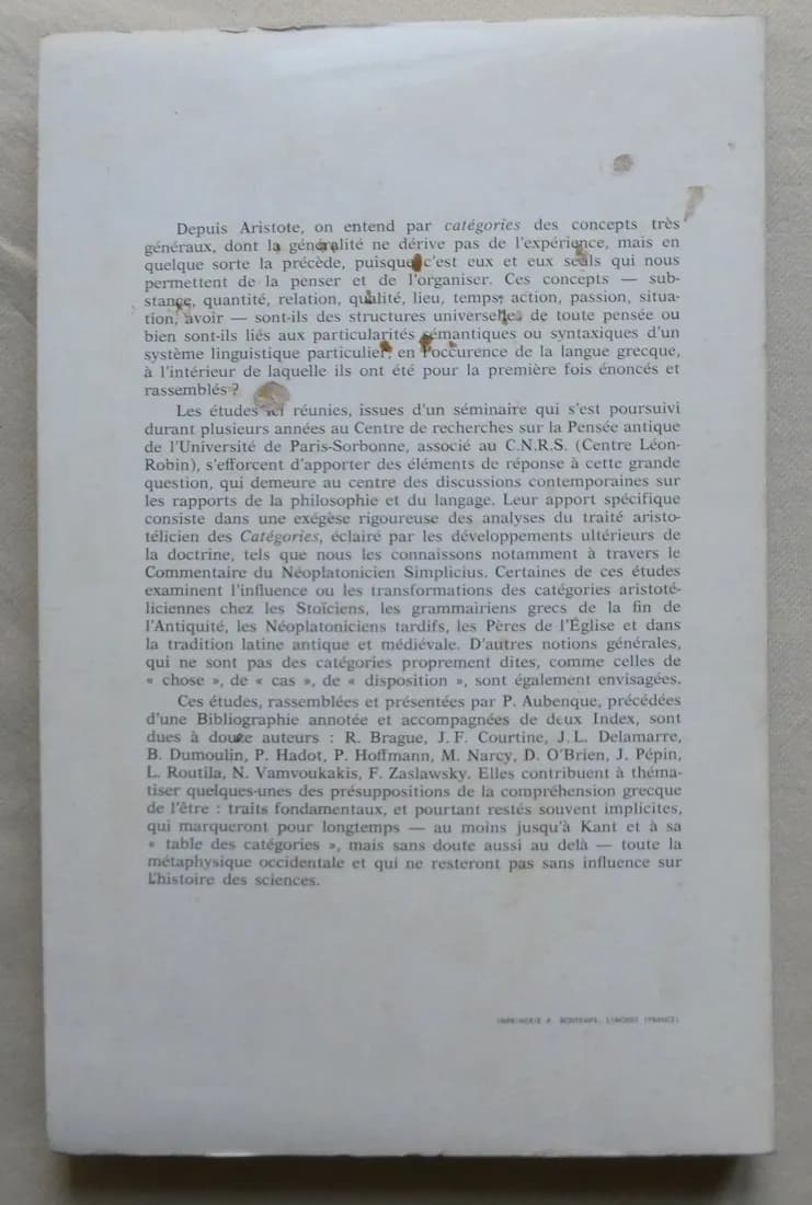 Concept et Catégories dans la Pensée Antique - Image 4