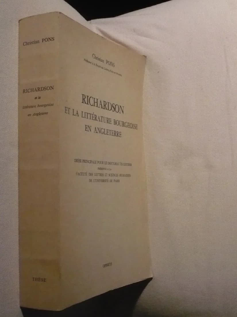 Richardson et la Littérature Bourgeoise en Angleterre. Thèse - Image 2