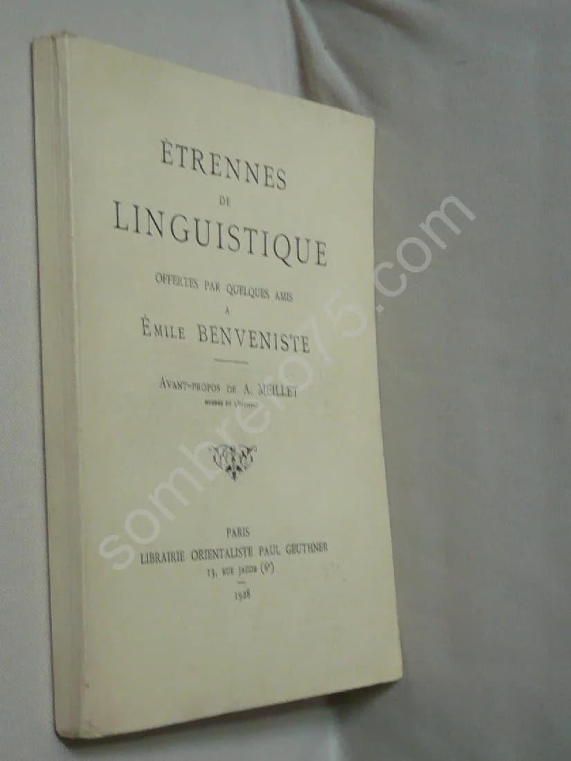 Etrennes de Linguistique Offertes par quelques Amis à Emile Benveniste. Chantraine - Fohalle - Renou - Sjoestedt - Image 2