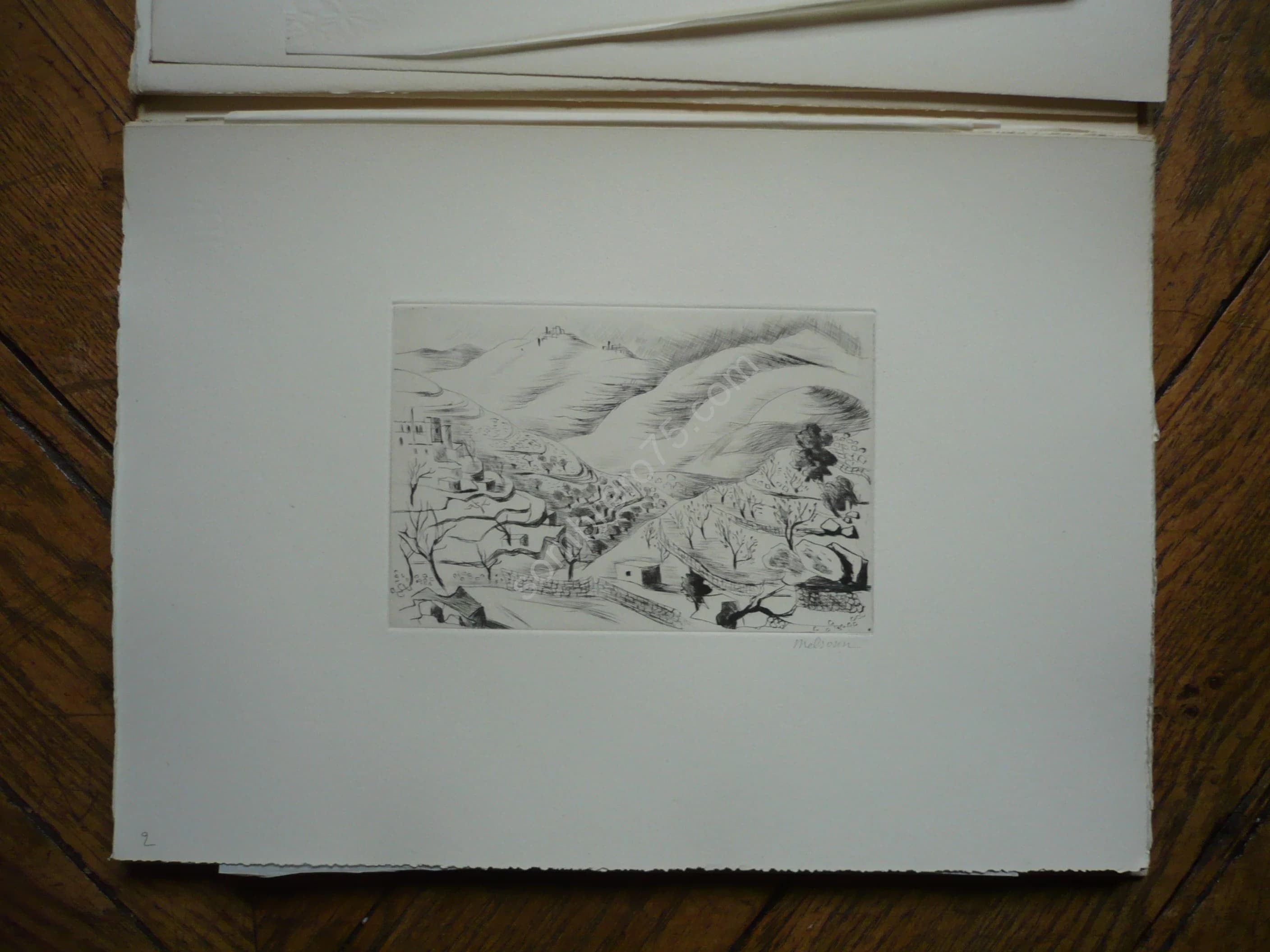 Images de Palestine. 20 Pointes Sèches de Miellet Envoi de l'artiste. 1948 - Image 5