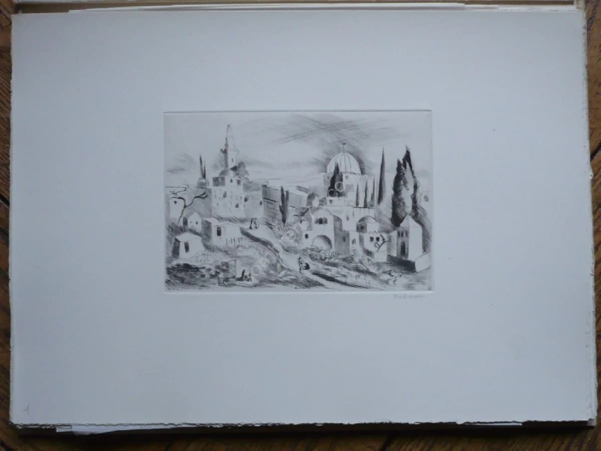 Images de Palestine. 20 Pointes Sèches de Miellet Envoi de l'artiste. 1948 - Image 6