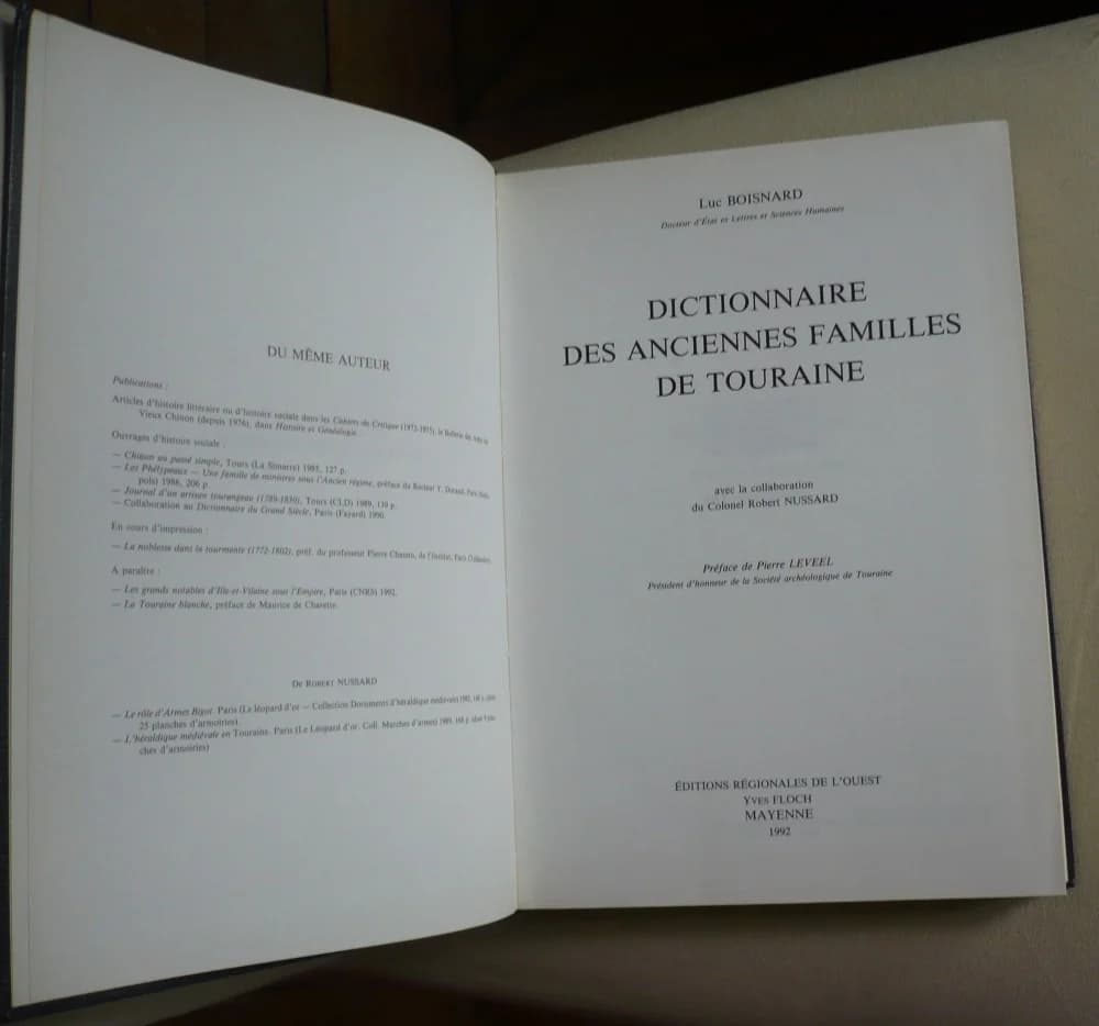 Dictionnaire des Anciennes Familles de Touraine - Image 3