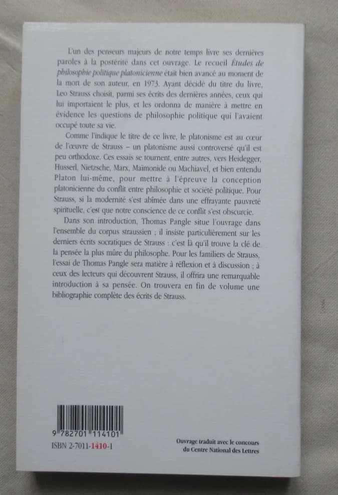 Etudes de Philosophie Politique Platonicienne. Léo STRAUSS - Image 4