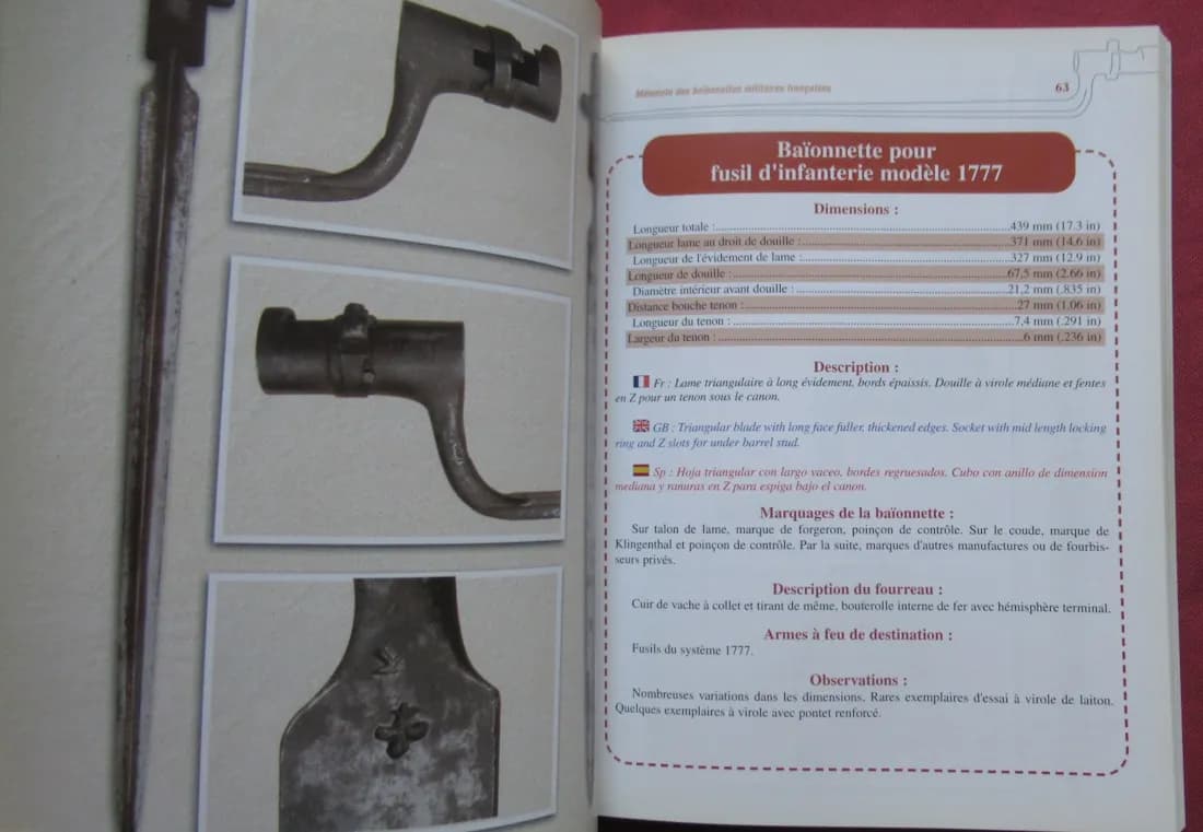 Les Baïonnettes Militaires Françaises. Mémento. G ADAM - Image 5