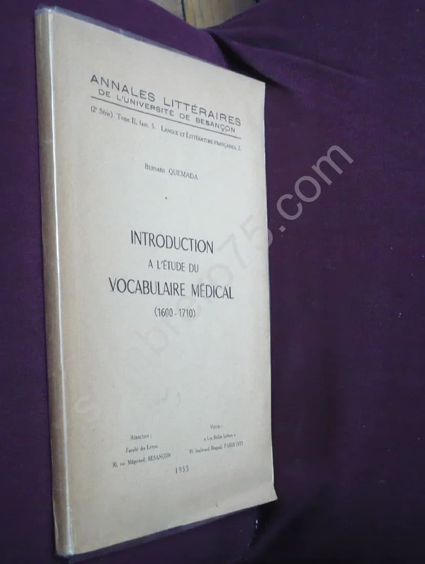 Introduction à l'Etude du Vocabulaire Médical 1600-1710 - Image 2