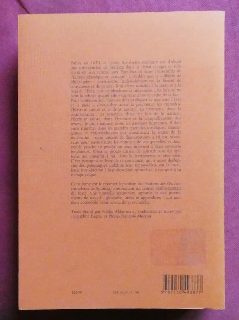 Oeuvres III Traité Théologico Politique SPINOZA - Image 7
