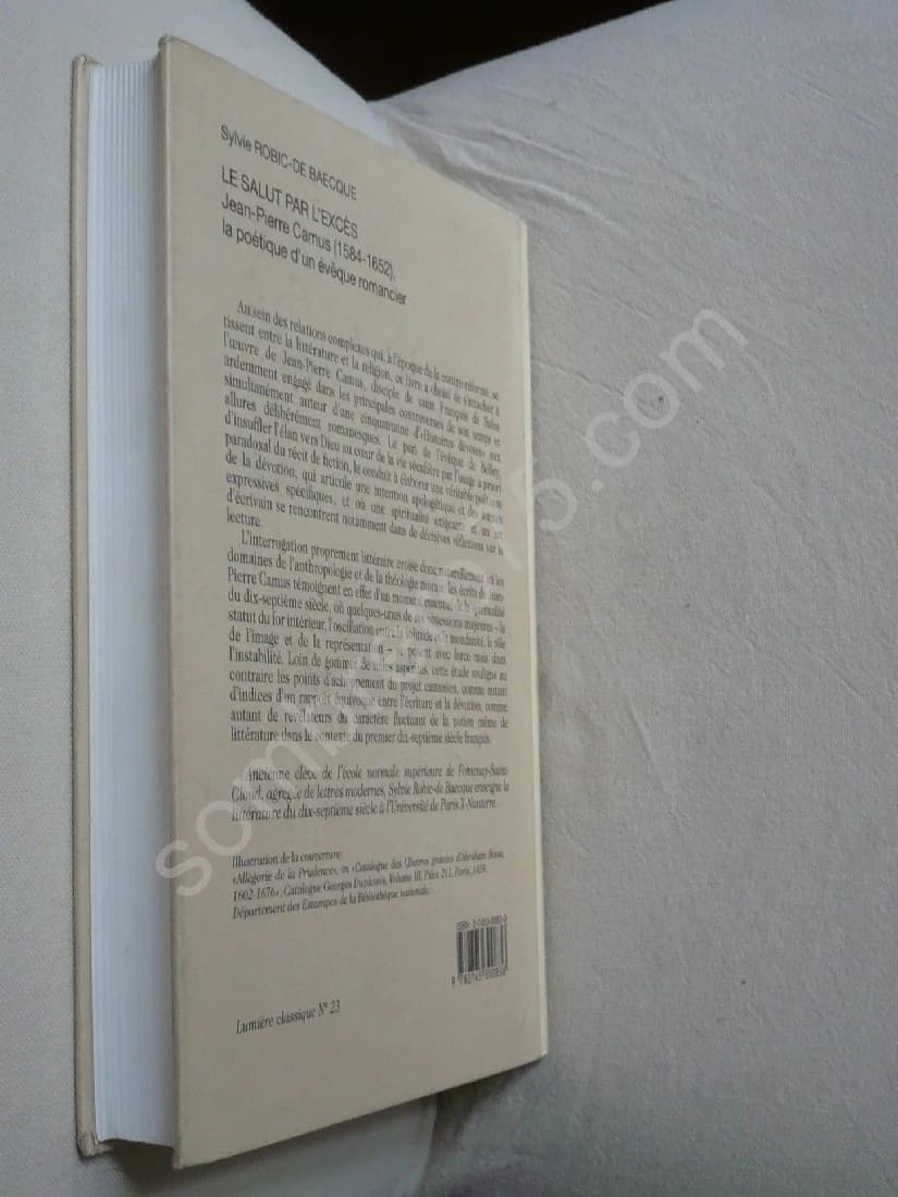 Le Salut par l'Excès. Jean Pierre Camus (1584-1652). La Poétique d'un Évêque Romancier. Sylvie Robic De Baecque - Image 3