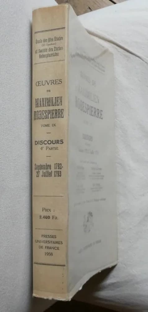 Oeuvres de Maximilien Robespierre Tome IX Discours 4e partie - Image 2