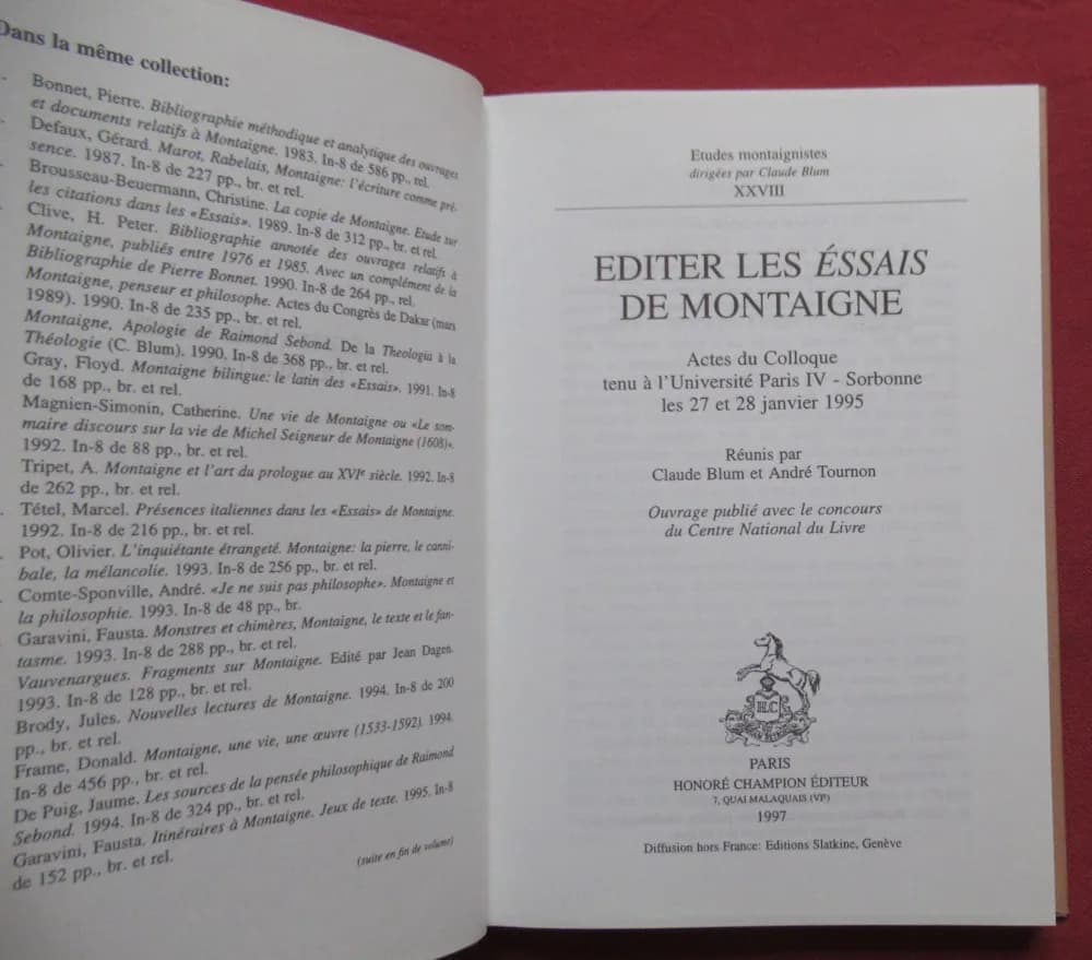 Editer les Essais de Montaigne. Colloque Paris IV Sorbonne 1995 - Image 3