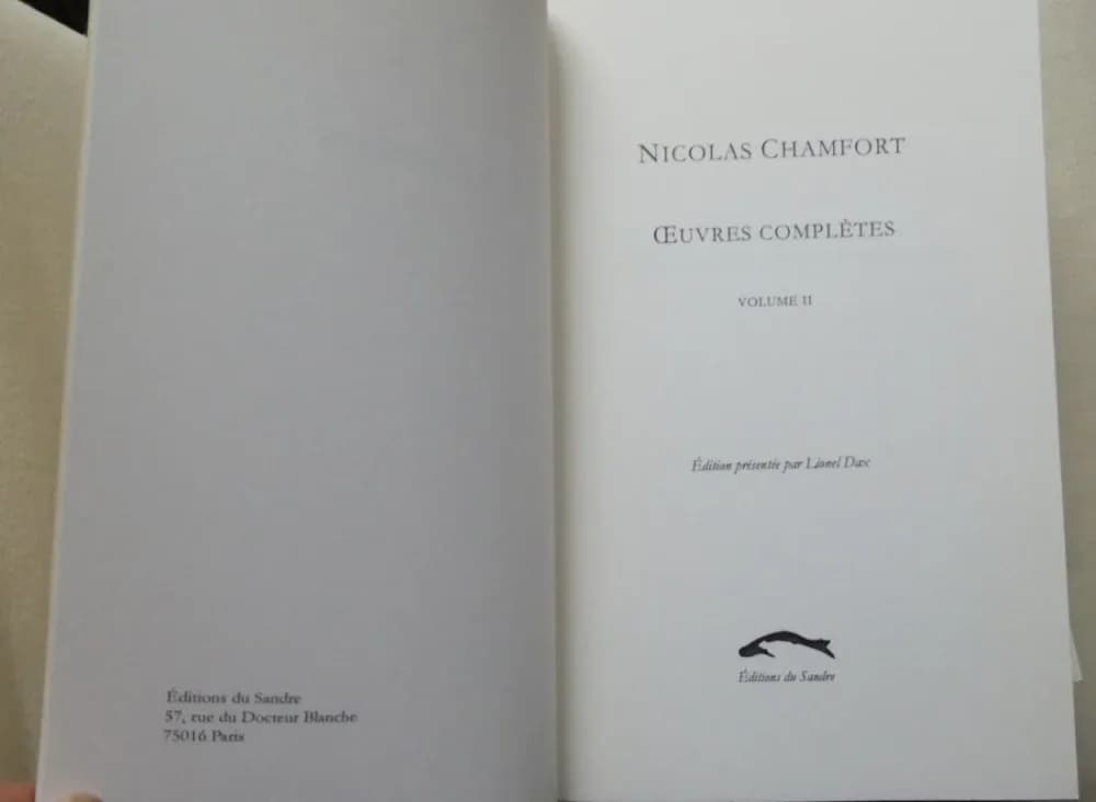 Oeuvres Complètes. Nicolas CHAMFORT. 2 Volumes - Image 4
