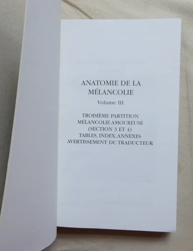 Anatomie de la Mélancolie. Robert BURTON. 3 VOL. - Image 7