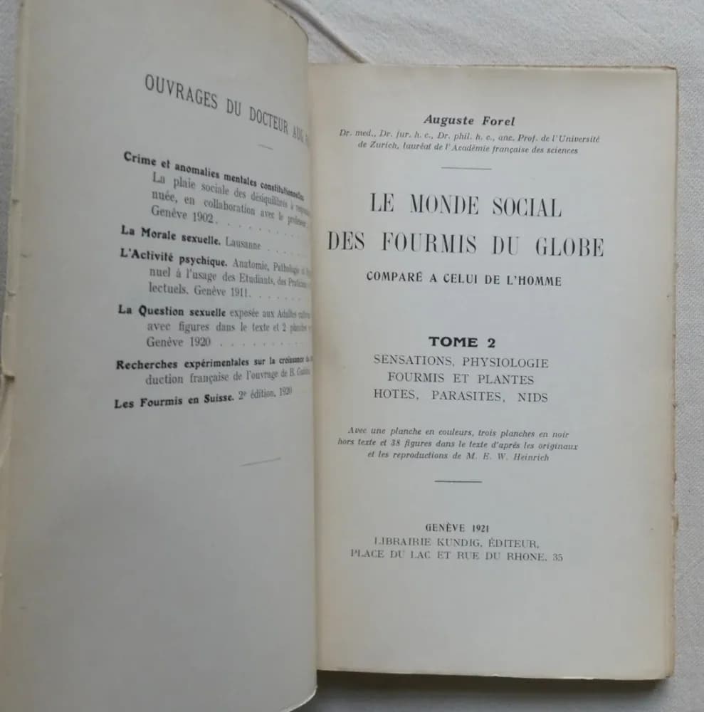 Le Monde Social des Fourmis. A. FOREL 5 Tomes - Image 6
