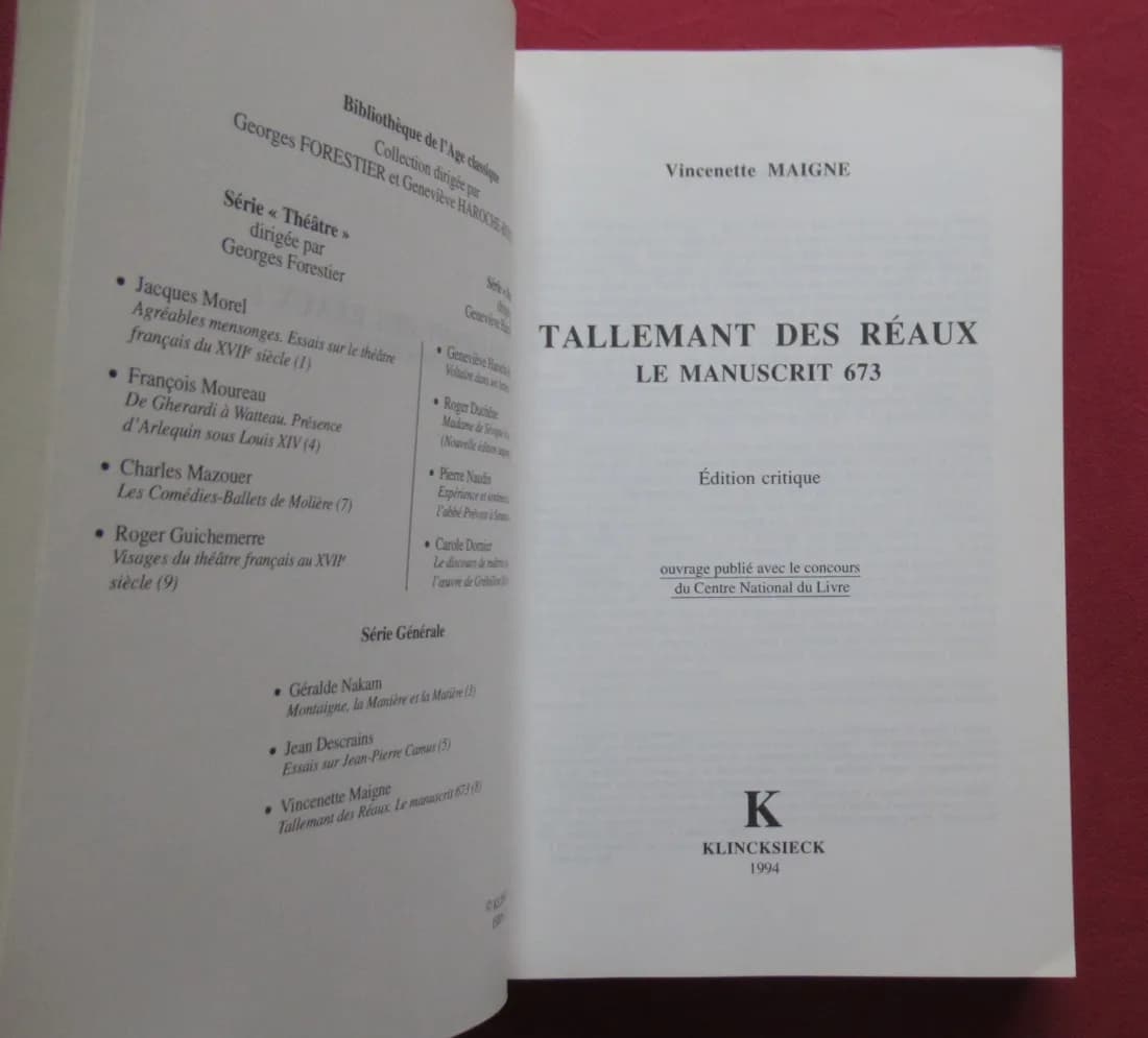 Tallemant des Réaux. Le Manuscrit 673. Vincenette MAIGNE - Image 3