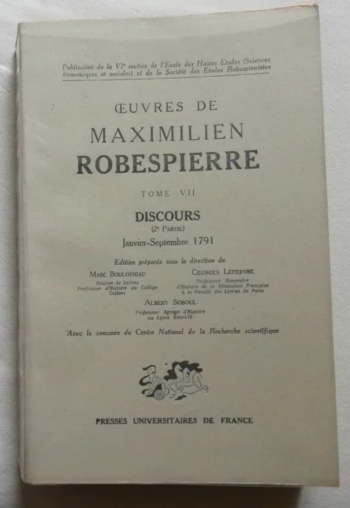 Oeuvres de Maximilien Robespierre Tome VII Discours (2e partie)