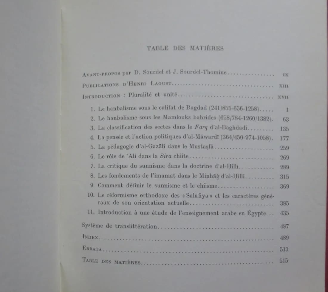 Pluralismes dans l'Islam. Henri LAOUST (Hors Série 15) - Image 4