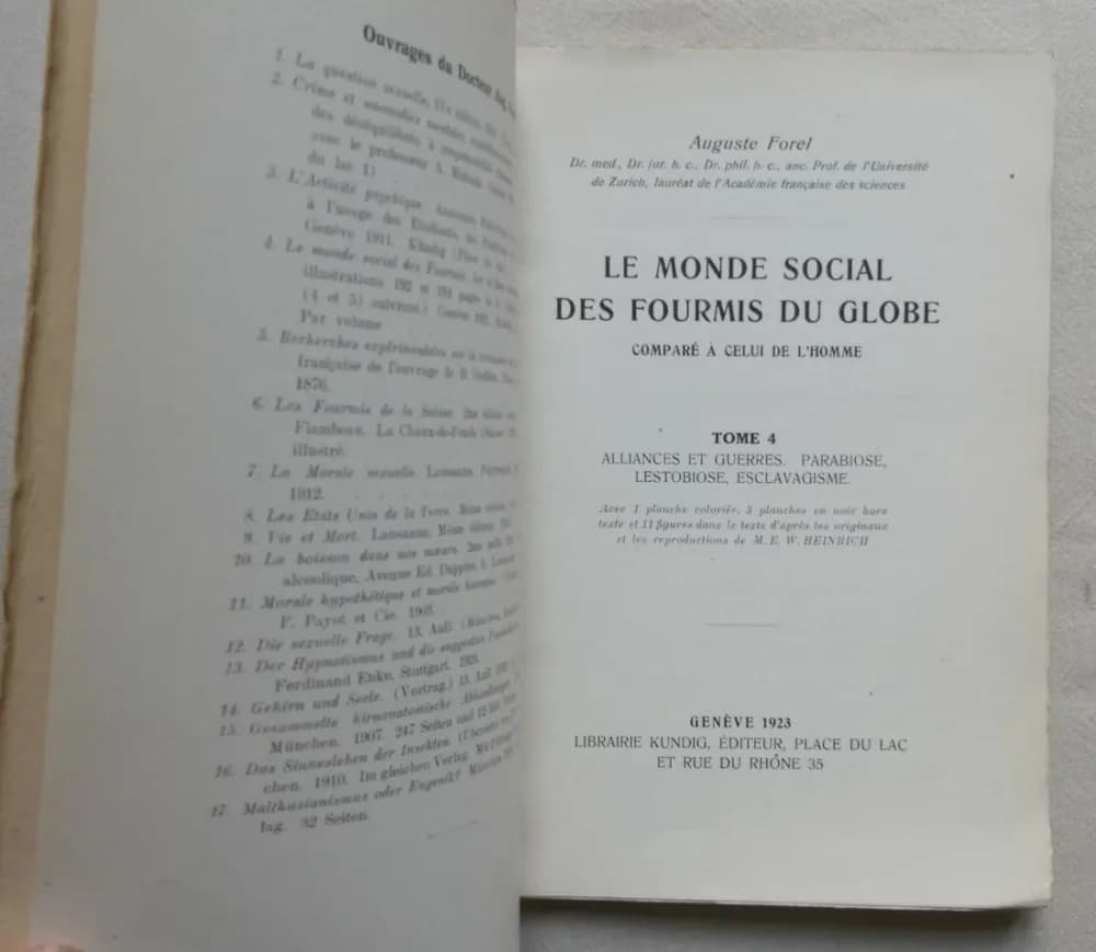 Le Monde Social des Fourmis. A. FOREL 5 Tomes - Image 12