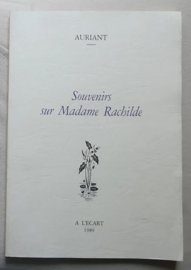 Couverture de Souvenirs sur Madame Rachilde. AURIANT